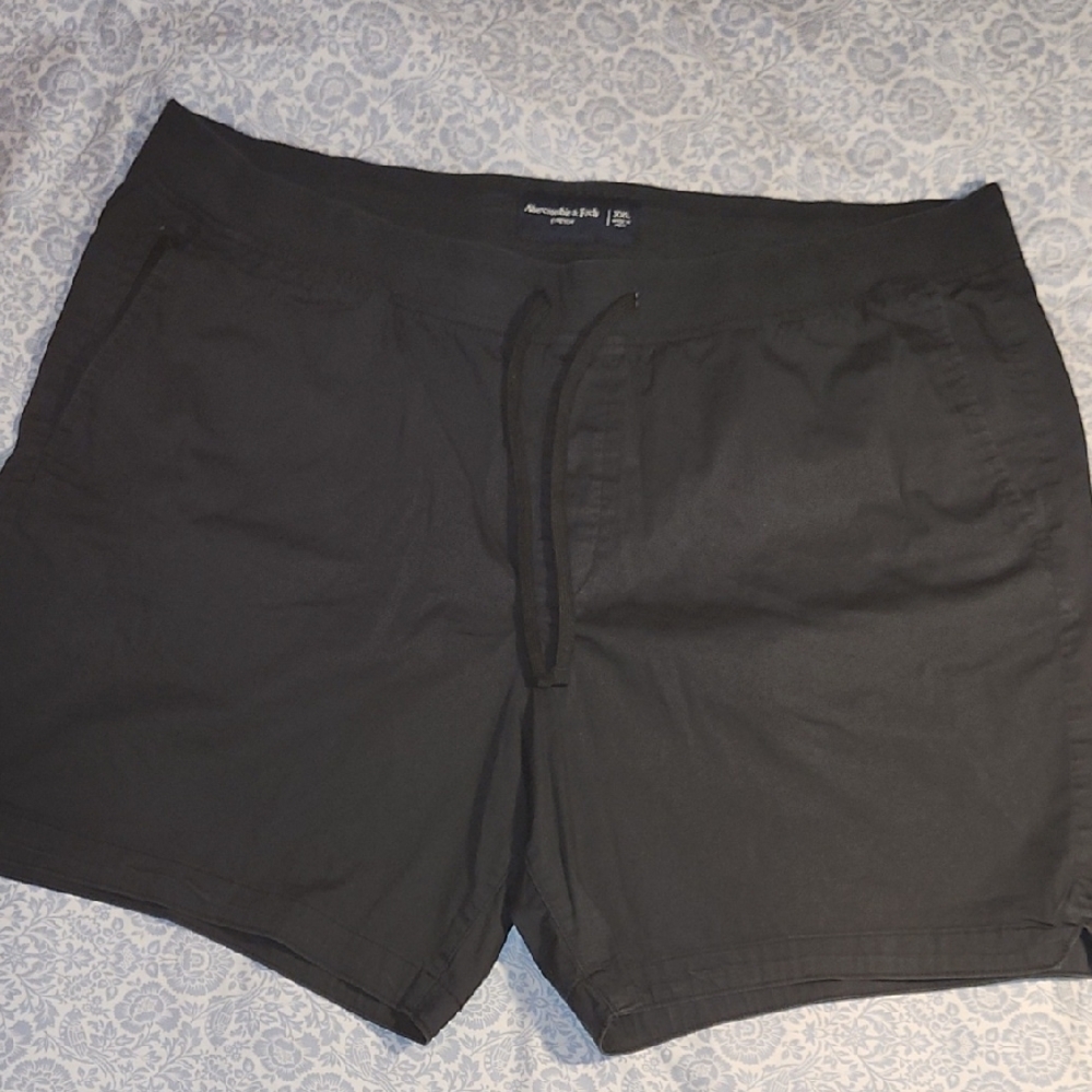 Abercrombie & Fitch XXL Stretch Black Drawstring Shorts